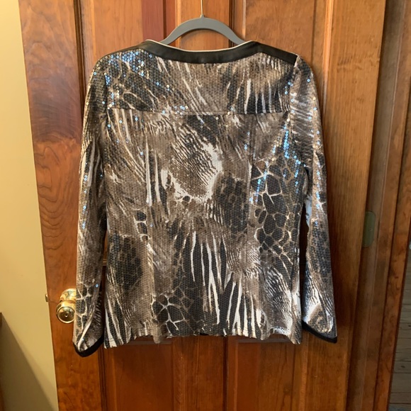 BEREK, Jacket, NEW NEVER WORN. Black, Brown and White with Sequins. Size MEDIUM. - Picture 4 of 4